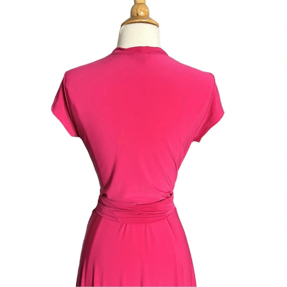 IMAN High Low Pink Cinched Waist Midi Dress, Size Small - Picture 8 of 15